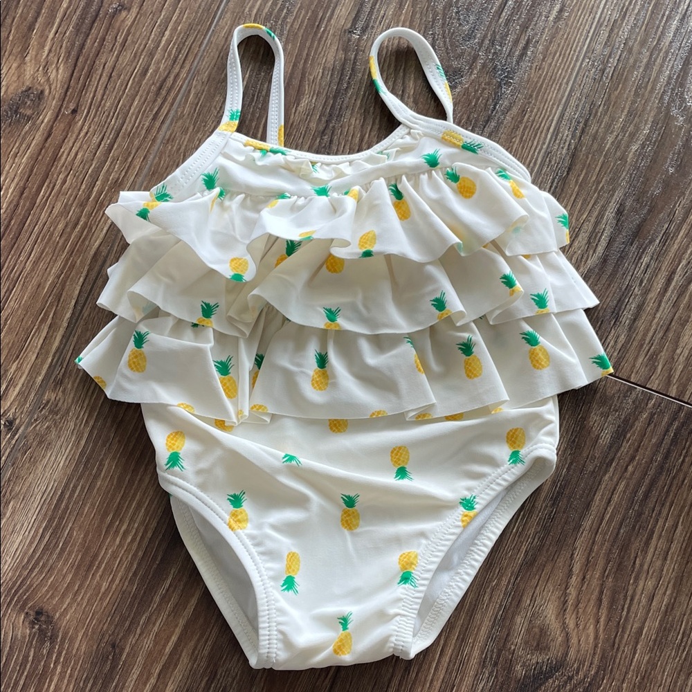 Janie and Jack size 6-12M Pineapple Print Swimsuit